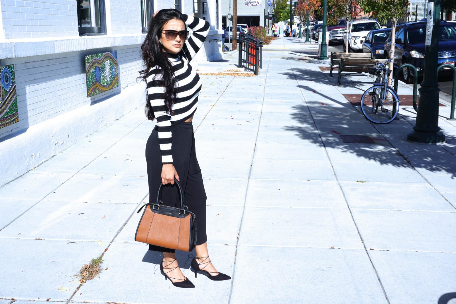 Black and White, Stripes, Culottes, Forever21