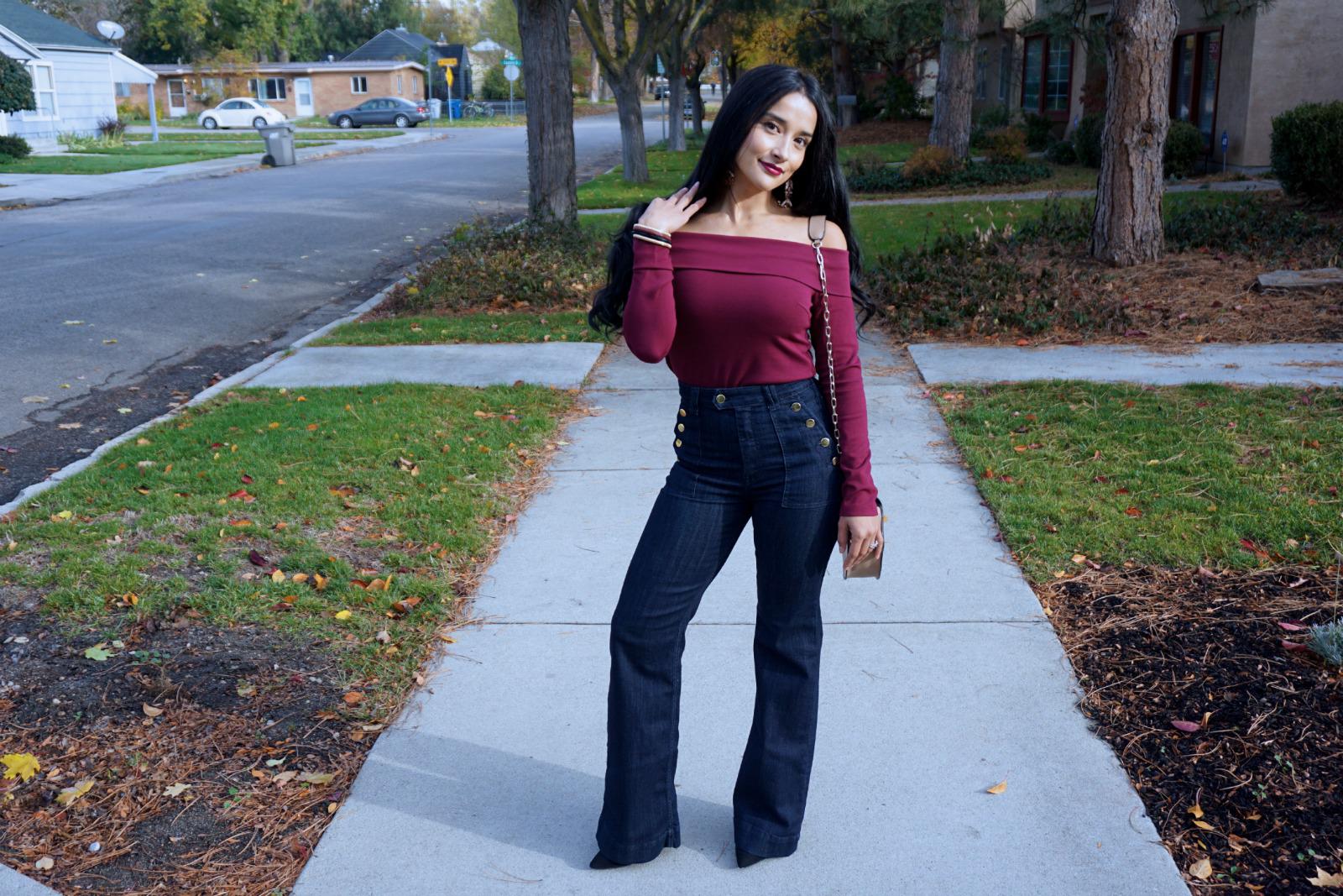 Posing in Flare Jeans