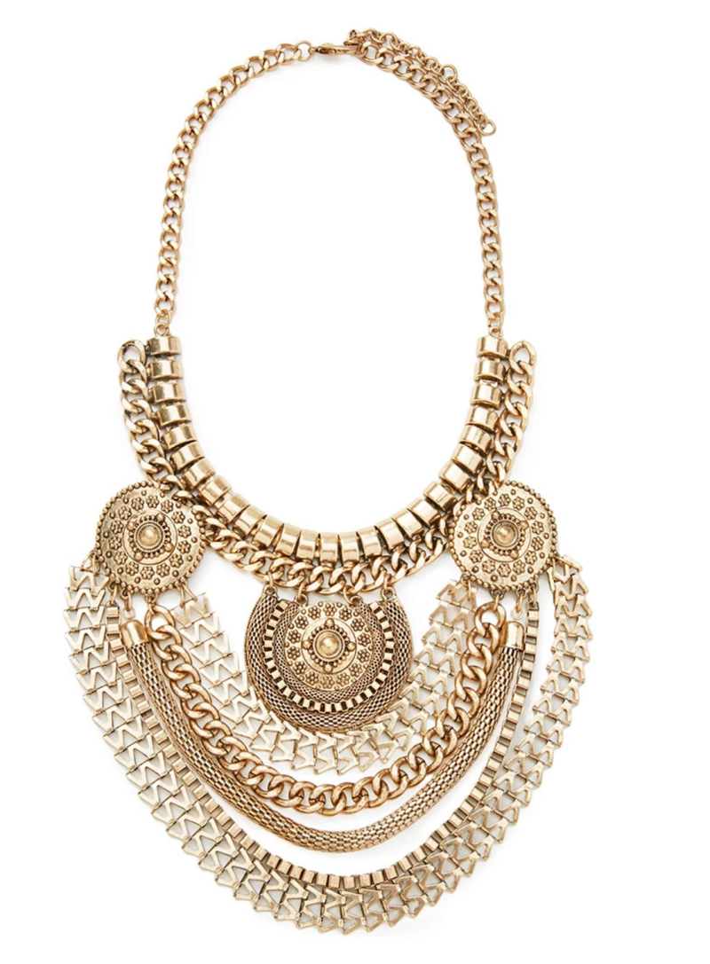 Statement Necklace, Forever21 Necklace, gold necklace