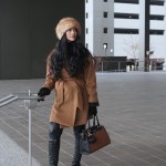 HM Camel Coat, Wool-blend Coat, Zara Fur Hat, Leopard Heels, Stilettos