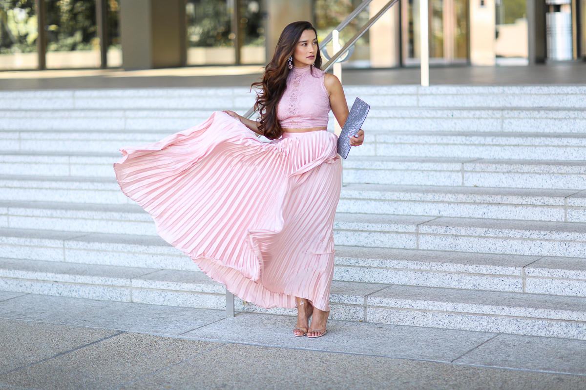 Pink Pleated Maxi, Shein Style, Mauve, Pleated Skirt, styling a pleated skirt, pink skirt, pink,